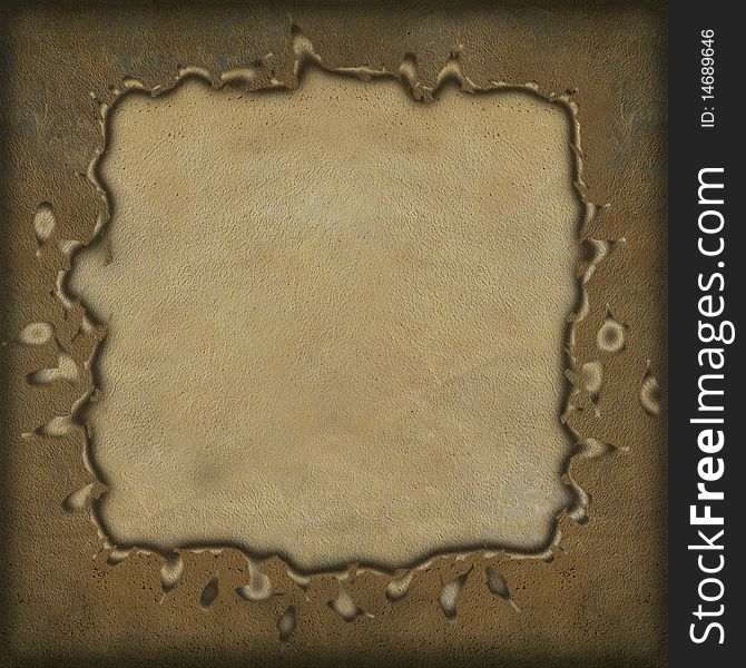 Grunge frame on parchment textured background. Grunge frame on parchment textured background