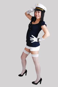 Happy Chinese Sailor. Royalty Free Stock Photography Happy Chinese Sailor. Royalty Free Stock Photography