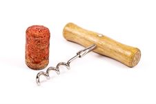 Cork And Corkscrew Royalty Free Stock Images Cork And Corkscrew Royalty Free Stock Images