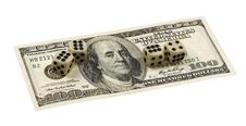 Dollars And Dice Stock Images