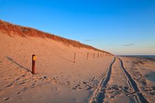 Beautiful Sunset At The Beach With Sand Dunes Stock Photography Beautiful Sunset At The Beach With Sand Dunes Stock Photography