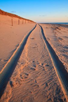Beautiful Sunset At The Beach With Sand Dunes Stock Photography Beautiful Sunset At The Beach With Sand Dunes Stock Photography