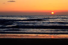 Beautiful Sunset In The Ocean Stock Image