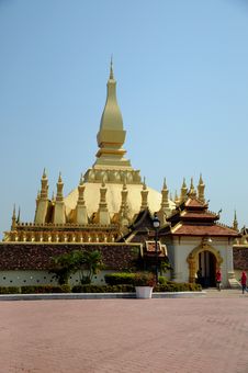 Laos Temple View Stock Photography