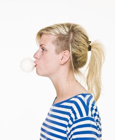 Girl With Bubble Gum Royalty Free Stock Photography Girl With Bubble Gum Royalty Free Stock Photography