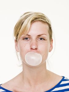 Girl With Bubble Gum Royalty Free Stock Photo Girl With Bubble Gum Royalty Free Stock Photo