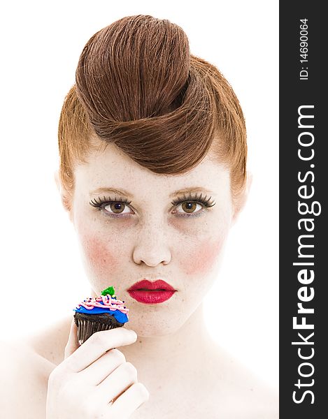 A young female model, photographed in the studio.