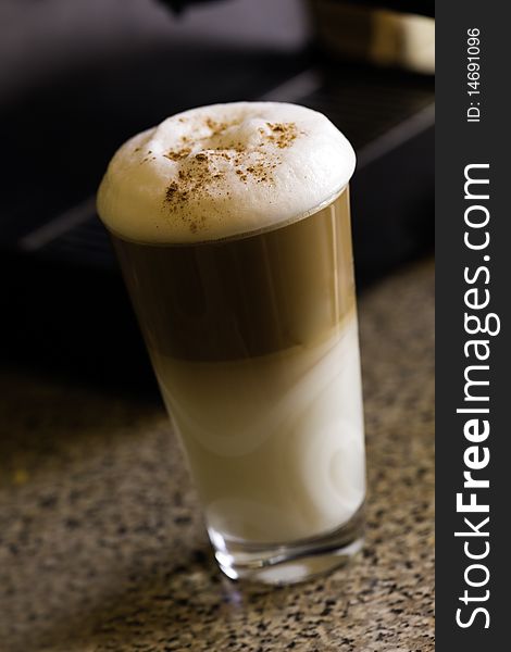 Coffee Latte Macchiato In A Glass