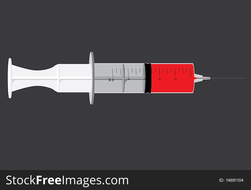 Syringe, for injection on medical treatment