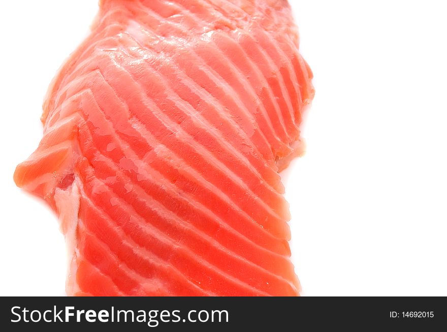 Salmon filet on a white background