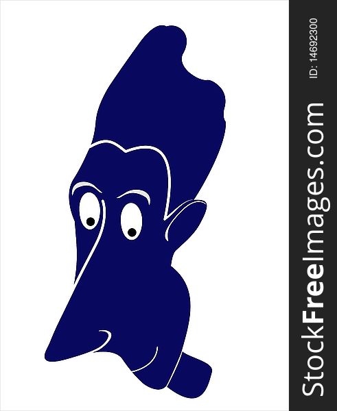 An abstraction image of man with long nose. An abstraction image of man with long nose