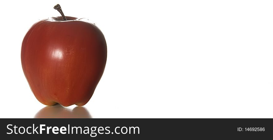 Apple standing alone  in front of white background