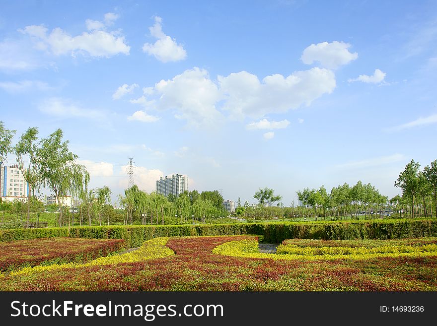The scencery of everglade park in Taiyuan, Shanxi province, China.