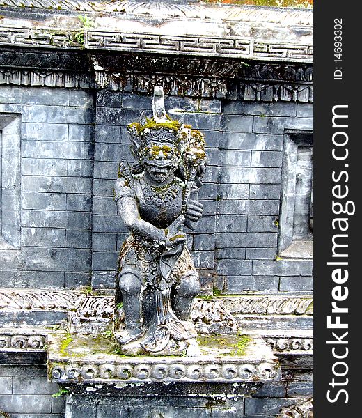 Historical Sculpture in Bali, Indonesia with the natural scence.
