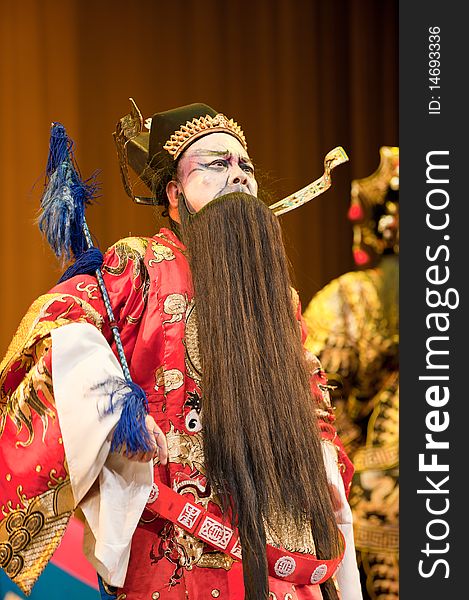 China opera man with long beard. China opera man with long beard.