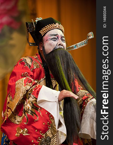 China opera man with black hat