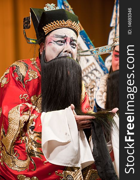 China opera man with long beard. China opera man with long beard.