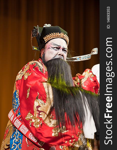 China opera man with long beard. China opera man with long beard.