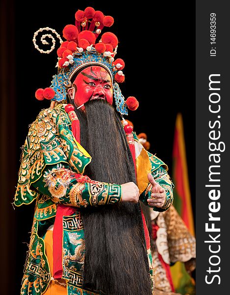 China Opera Man Red Face