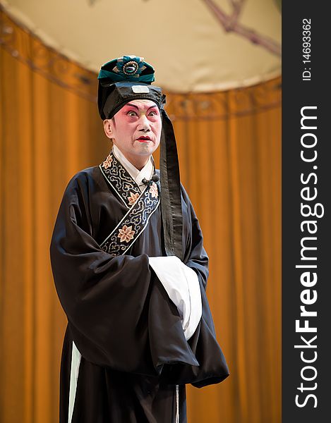 China opera Scholar with black hat