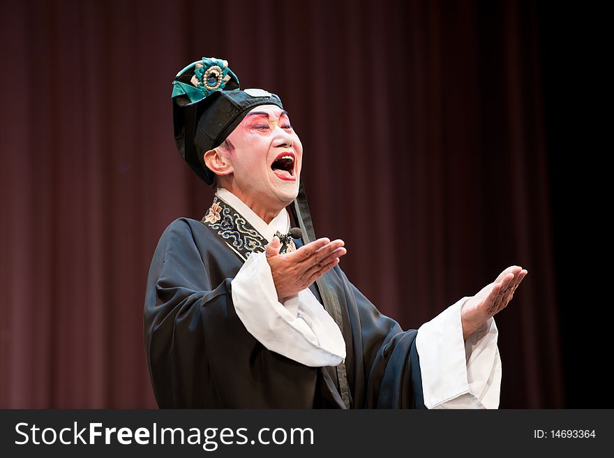 China opera Scholar with black hat. China opera Scholar with black hat