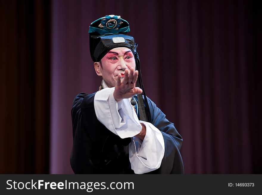 China opera Scholar with black hat. China opera Scholar with black hat