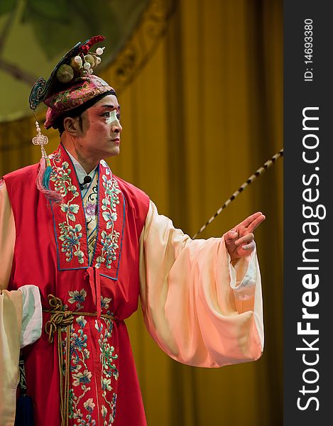 China opera clown with red hat