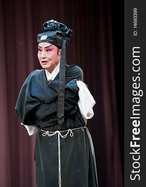 China opera Scholar with black hat. China opera Scholar with black hat