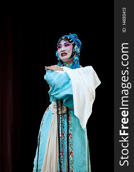 China opera woman in blue. China opera woman in blue.