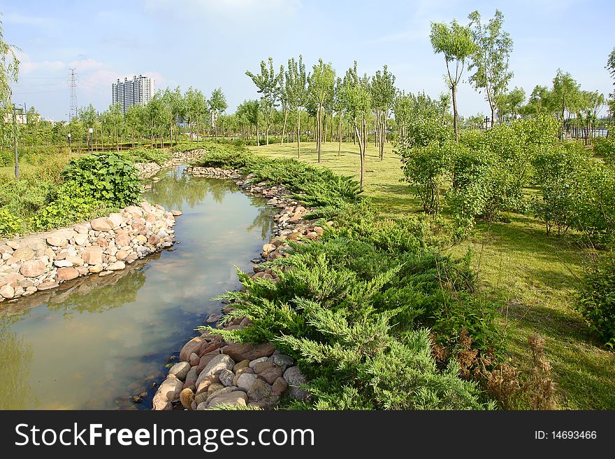 The scencery of everglade park in Taiyuan, Shanxi province, China.