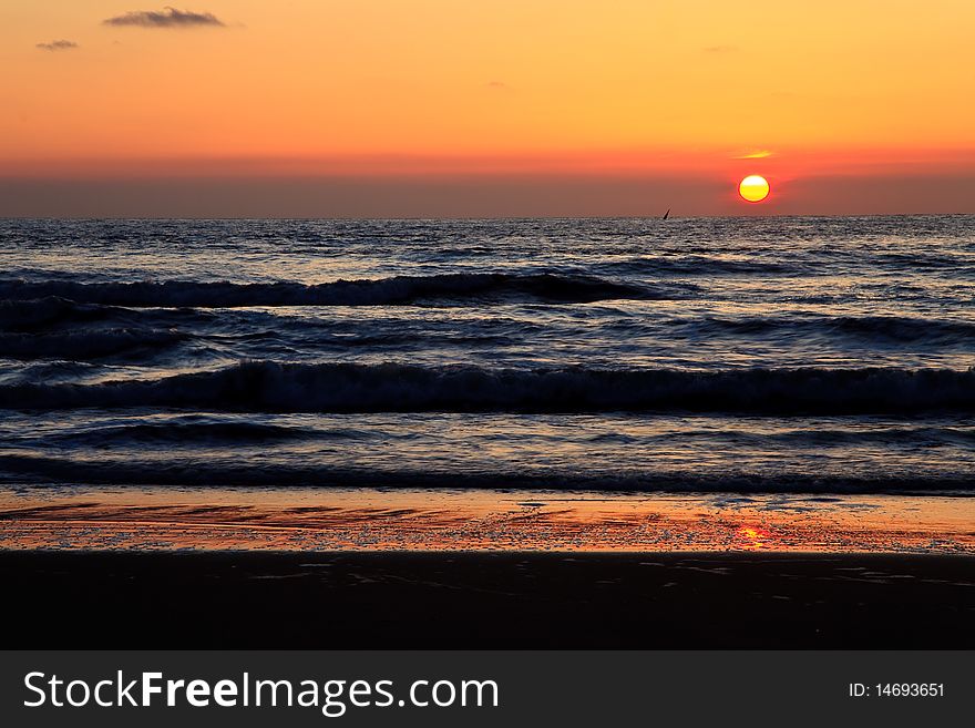 Beautiful Sunset In The Ocean