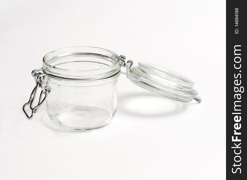 A Preserving Jar With A Hinged Lid