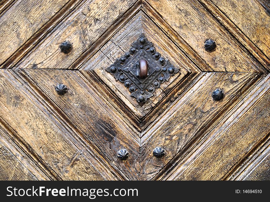 Old wooden door with aged paint texture. Old wooden door with aged paint texture