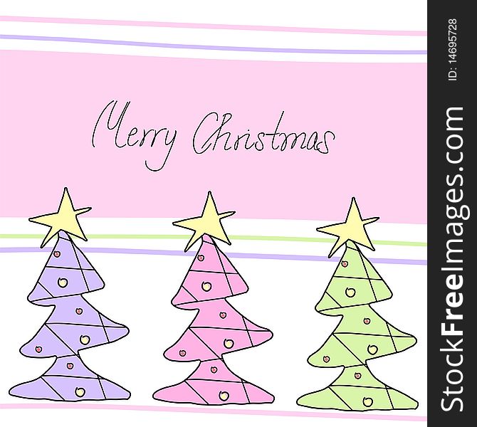 Christmas design with abstract trees. Christmas design with abstract trees