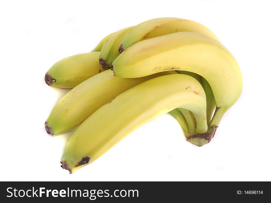 Fresh banana fruits isolated on white background with clipping path included