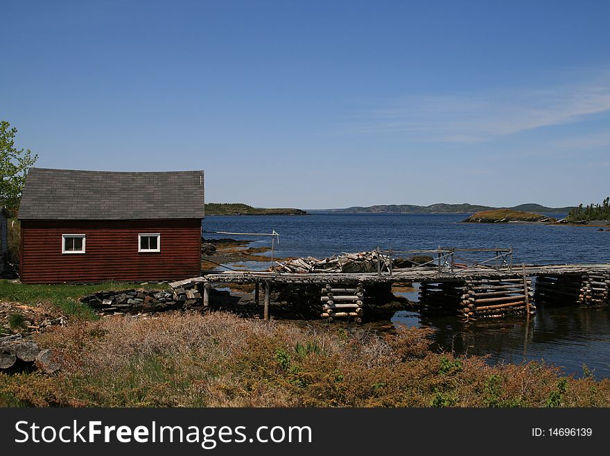 Tranquil scene of a fishing Stage. Tranquil scene of a fishing Stage