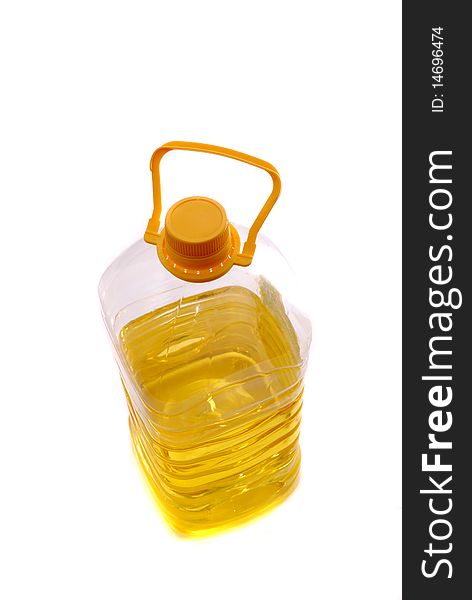 Sunflower seed oil on a white background