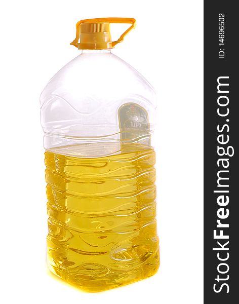 Sunflower seed oil on a white background