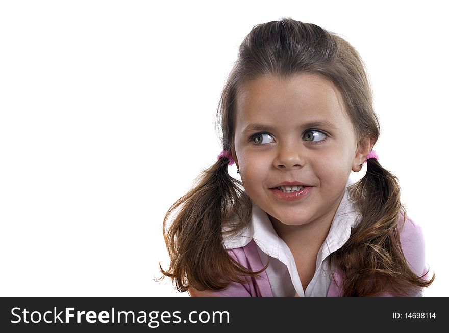 Beautiful Young Girl with Two Braids. Beautiful Young Girl with Two Braids