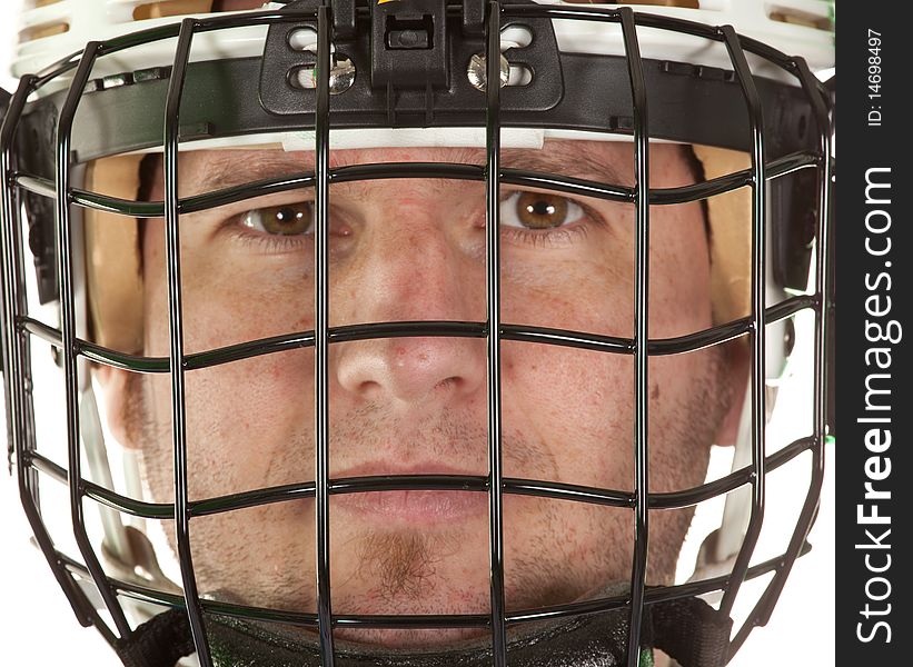 Fotball or hockey player with helmet. Fotball or hockey player with helmet