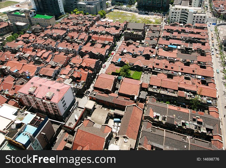 Roofs Of Old Lane Houses In Shanghai