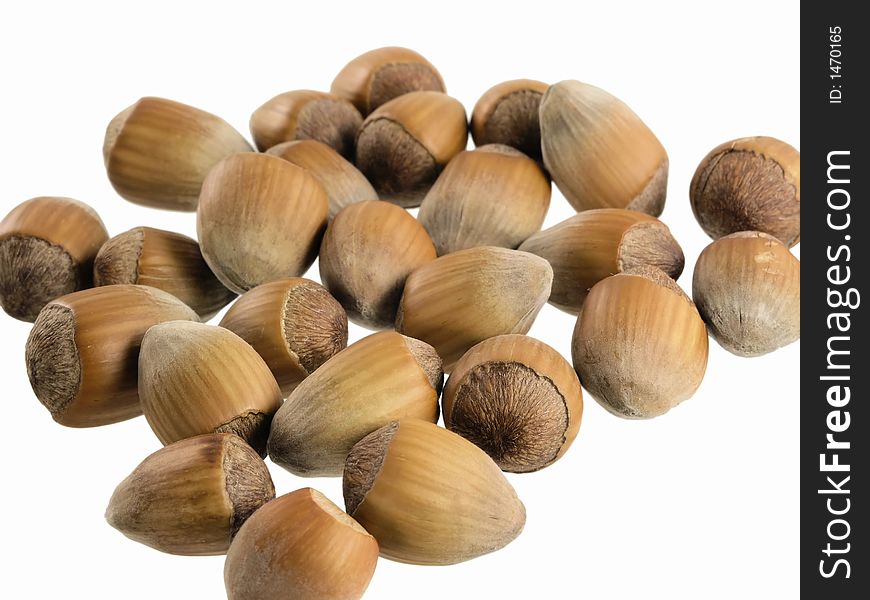 A bunch of hazel nuts