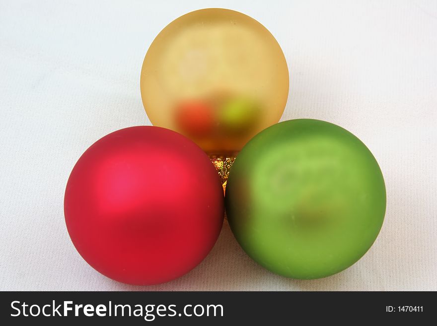 Green, Gold and Red Christmas Ornaments. Green, Gold and Red Christmas Ornaments