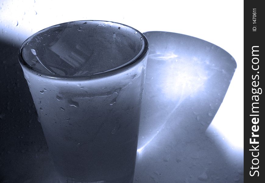 Glass with cold water