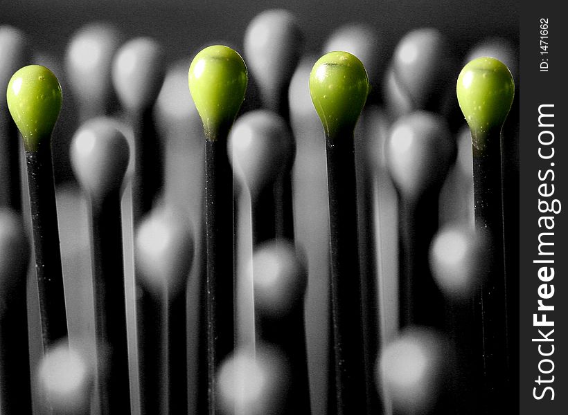 A macro shot of bristles from a hairbrush.