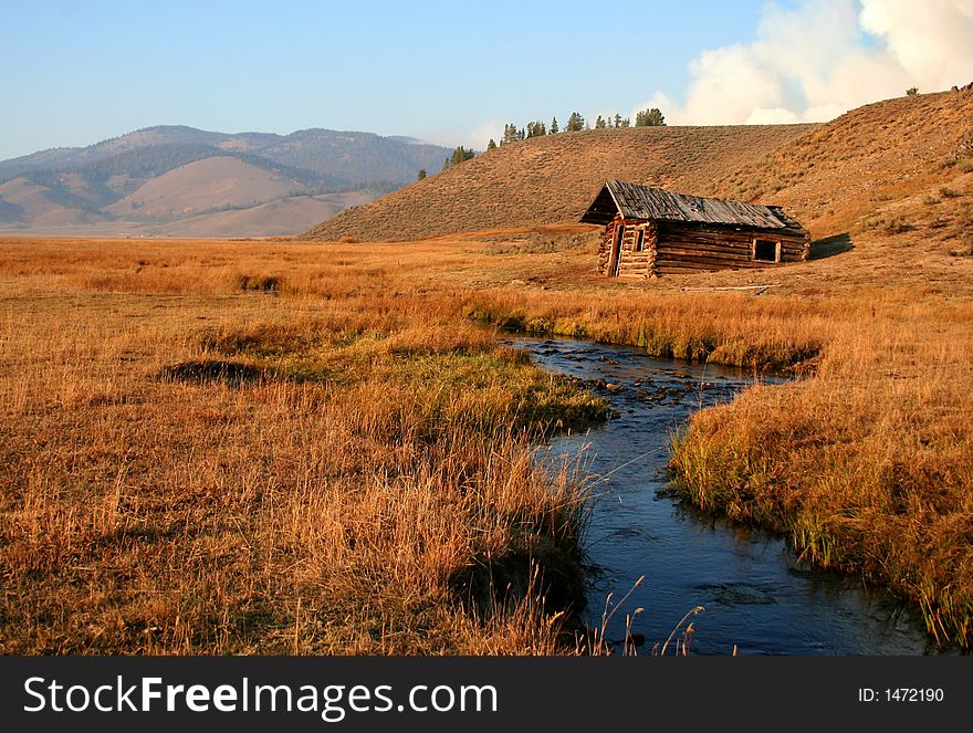 Old cabin on Stanley Creek, Stanley Idaho. Old cabin on Stanley Creek, Stanley Idaho