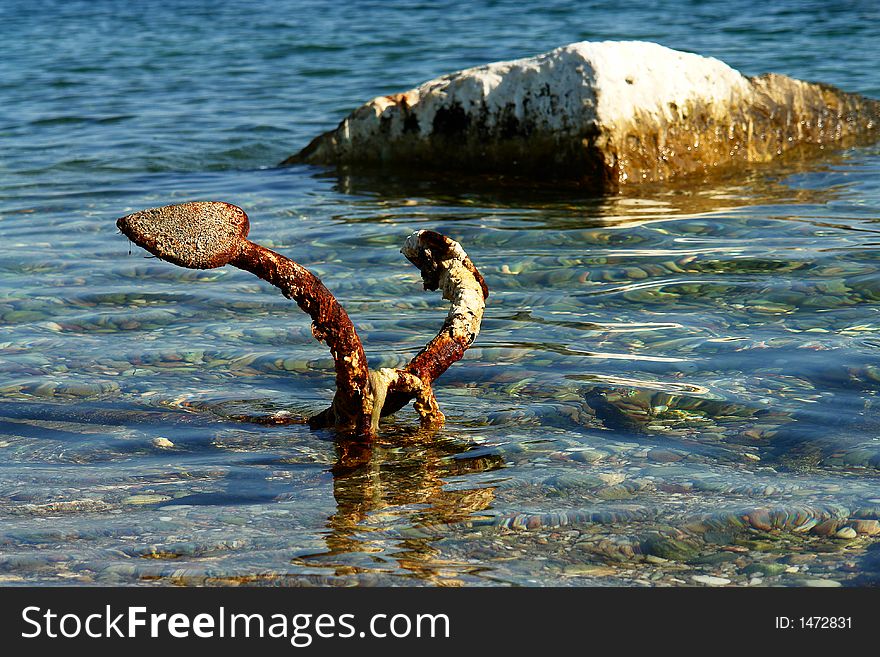 Old anchor, Thassos island, Greece