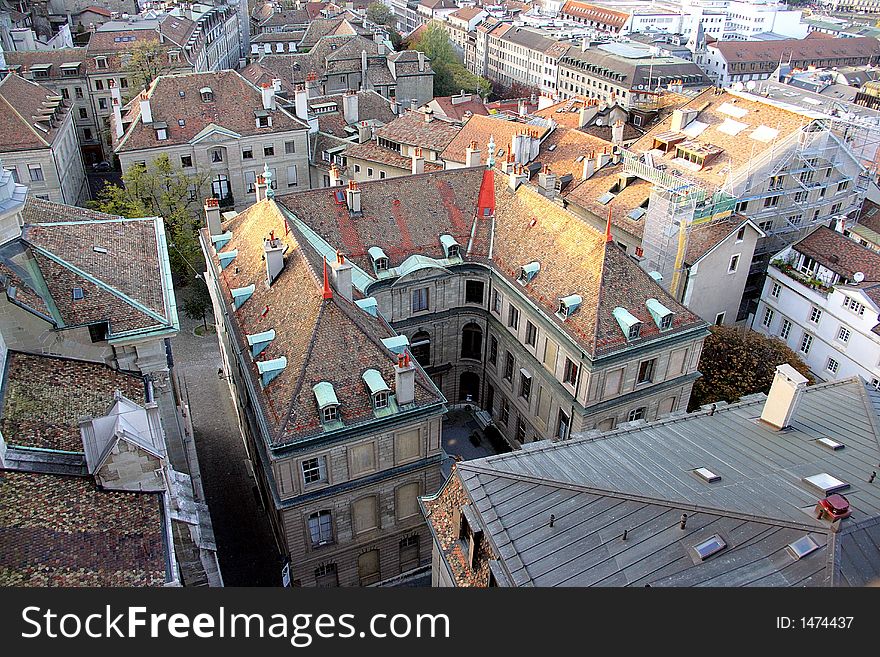 View from above to Geneva. View from above to Geneva