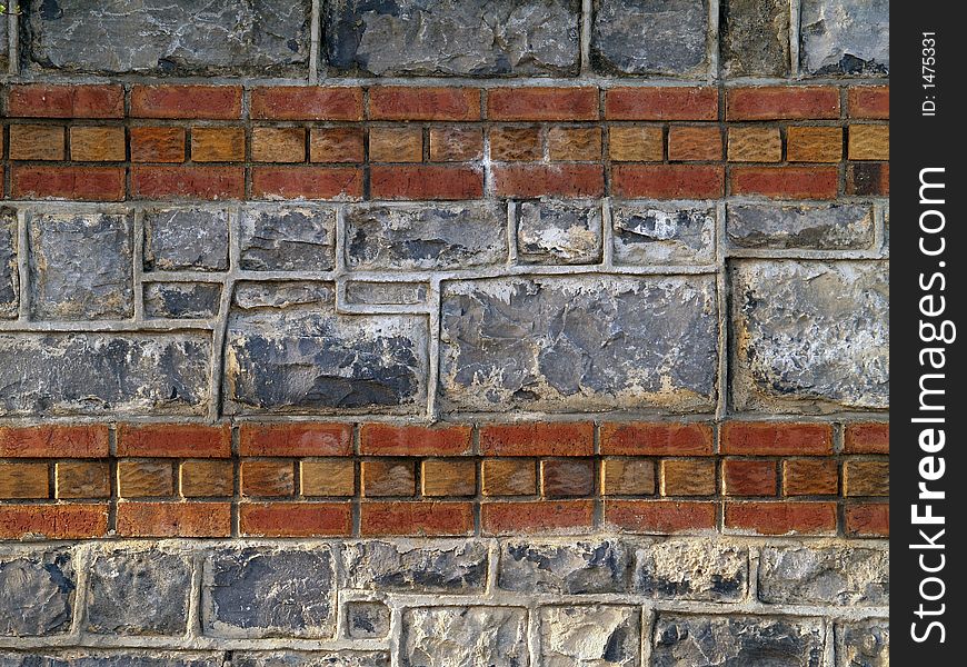 Brick and stones wall