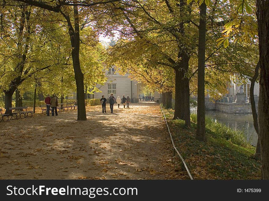Poland,Warsaw Lazienki Royal park. Autumn,October